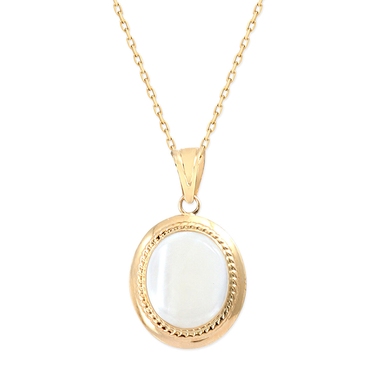 2.7 Cm Çerçeveli Model Altın Ay Taşı Kolye (KLY0133)