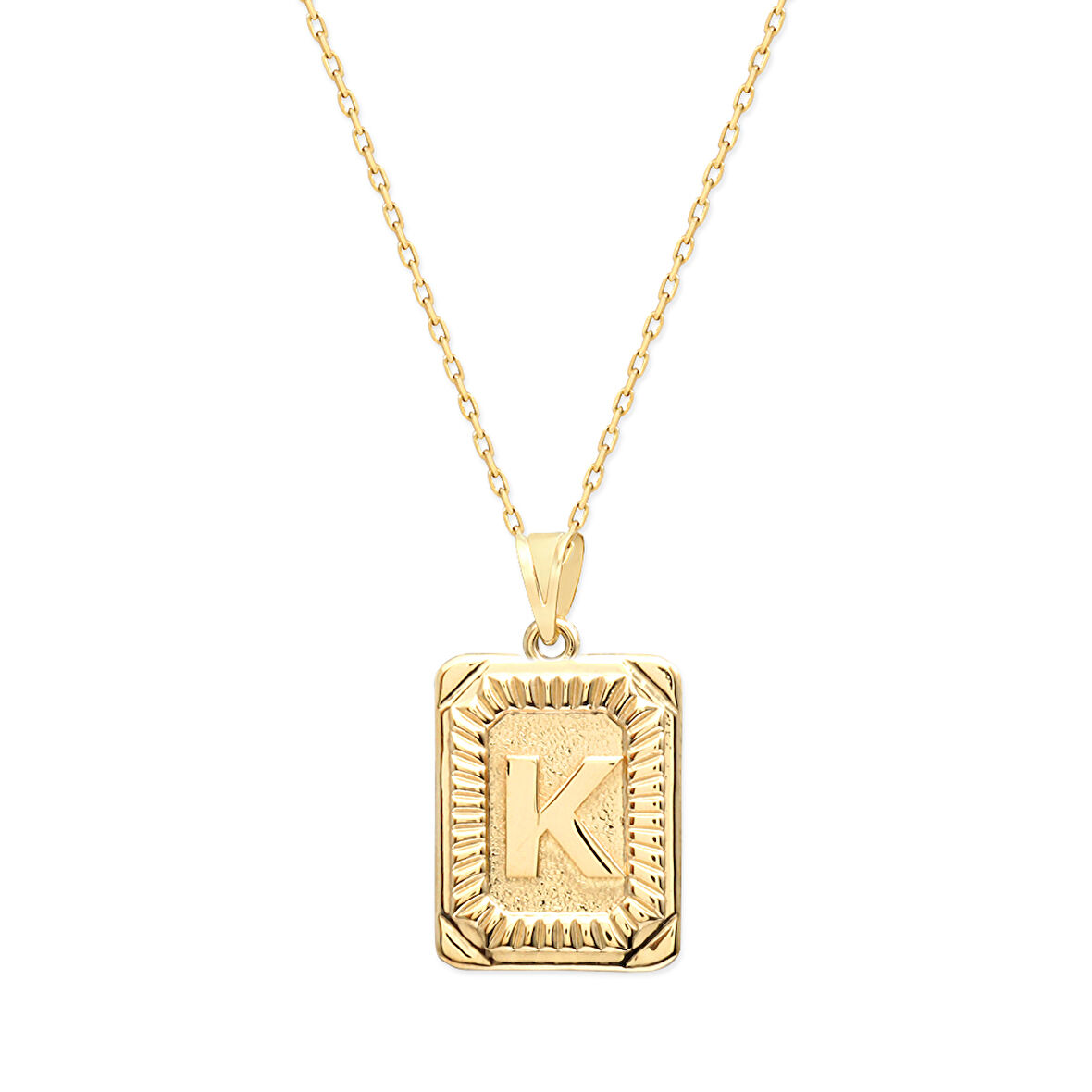 Altın K Harfi Pres Kolye (KLY0157)
