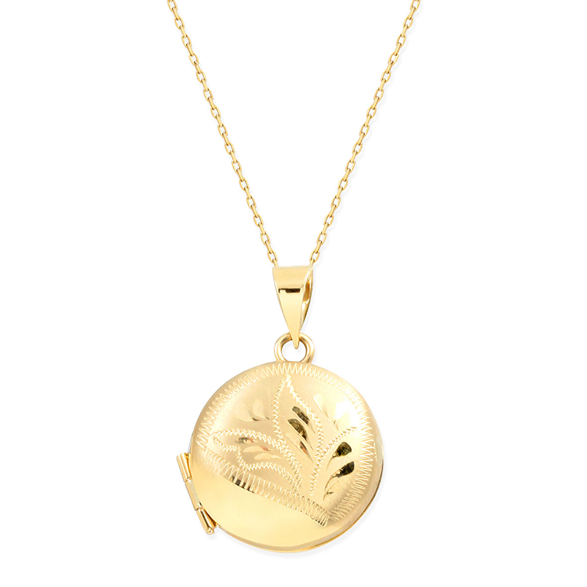 Yuvarlak İşlemeli Altın Madalyon Kolye (KLY0197)