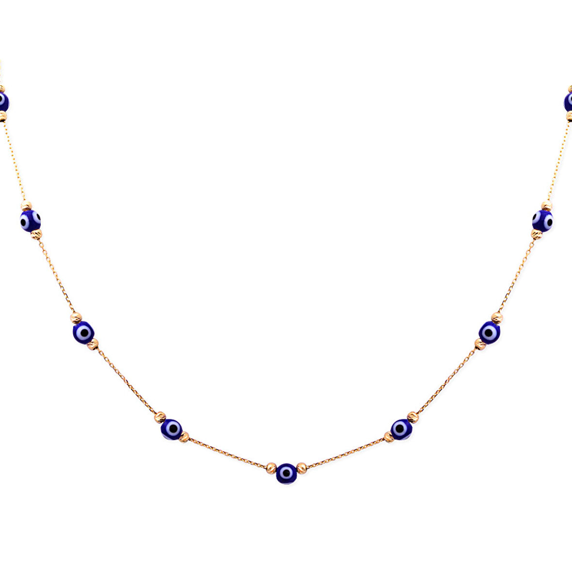 Altın Nazar Boncuklu Kolye (KLY0248)