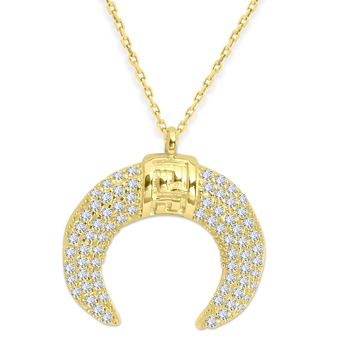 Altın Büyük Boy Yarım Ay Kolye (KLY0287)