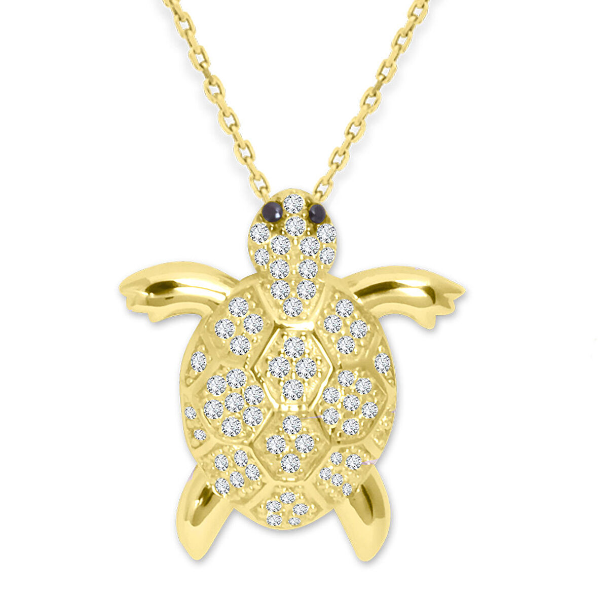Altın  Taşlı Kaplumbağa Kolye (KLY0304)