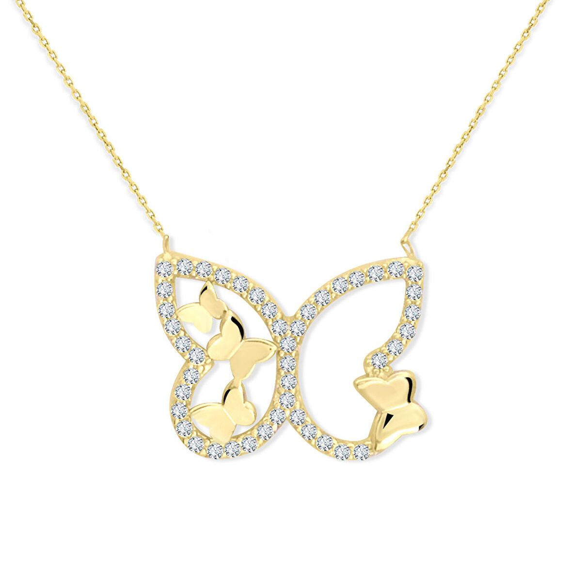 Altın Minimal Kelebek Kolye (KLY0365)