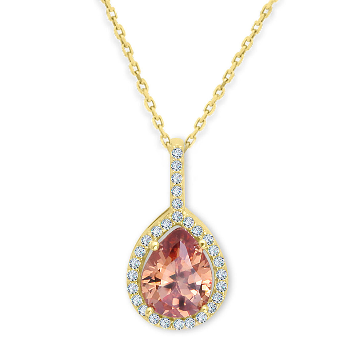 Damla  Taşlı Altın Kolye (KLY0394)