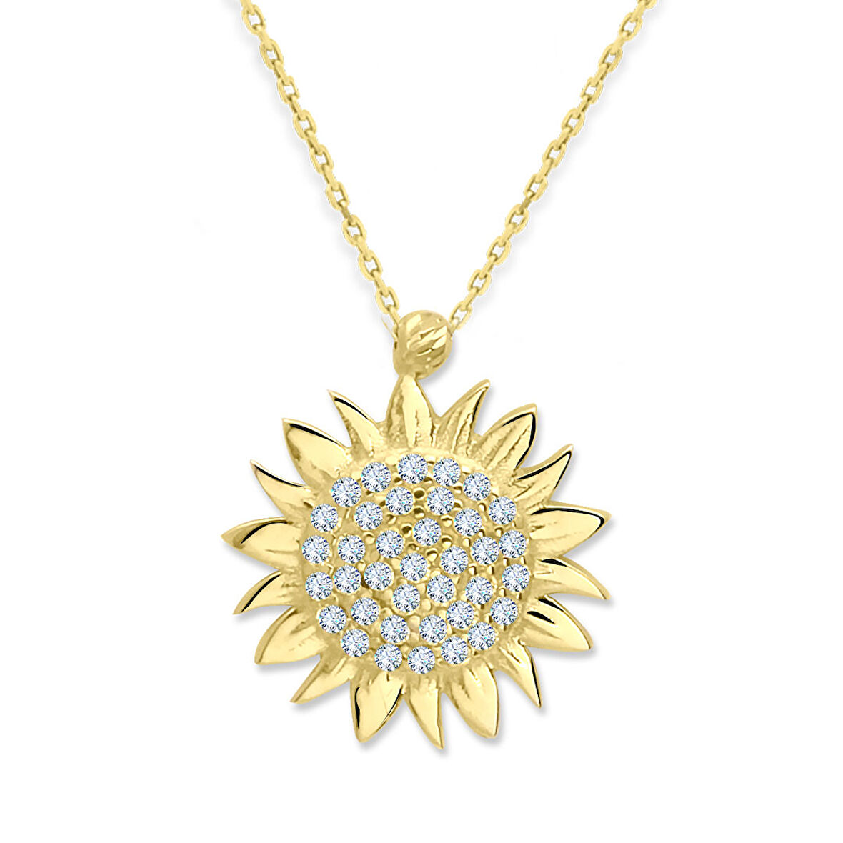 1.8 Cm Altın Güneş Kolye (KLY0409)