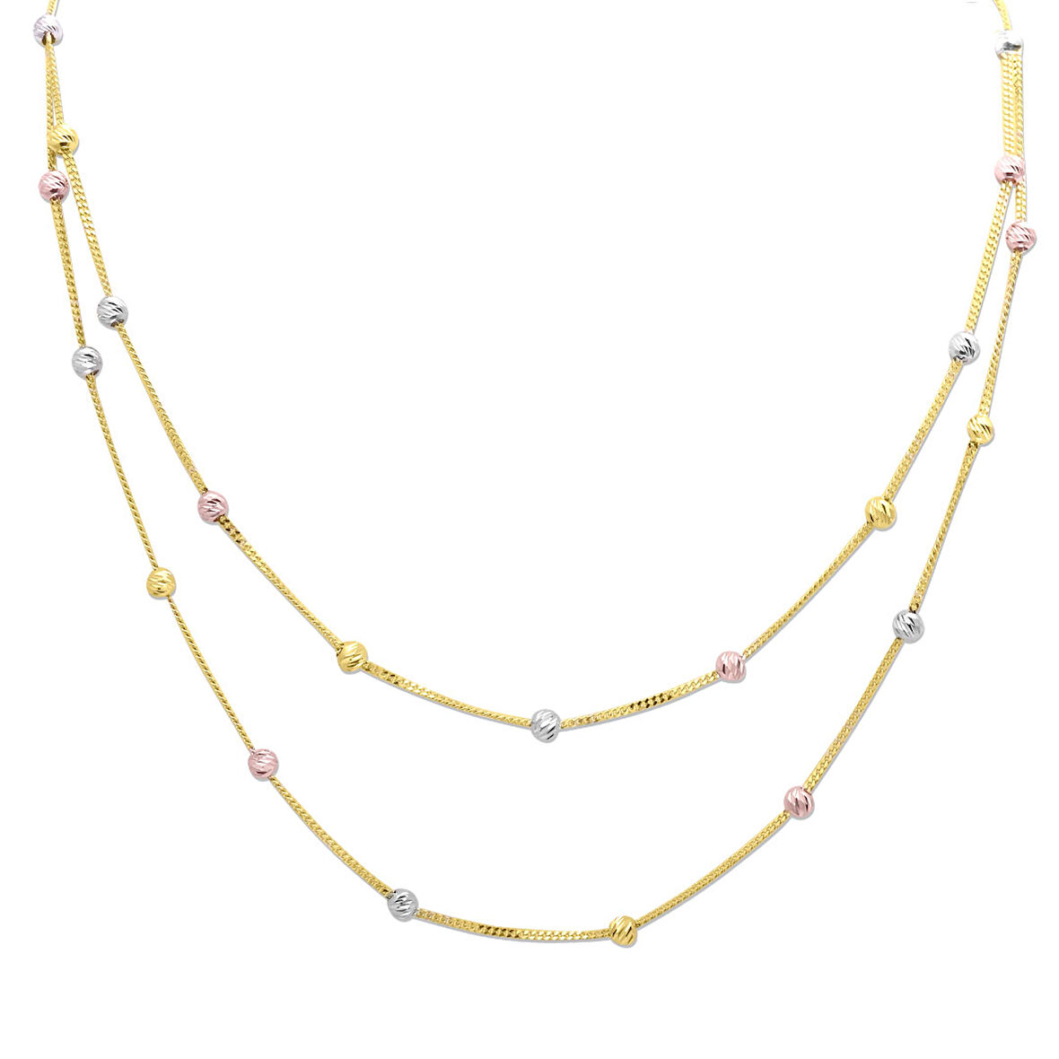 Altın İki Zincirli Toplu Kolye (KLY0451)