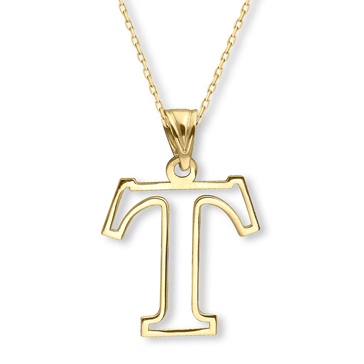 Altın Taşsız T Harfi Kolye (KLY0629)
