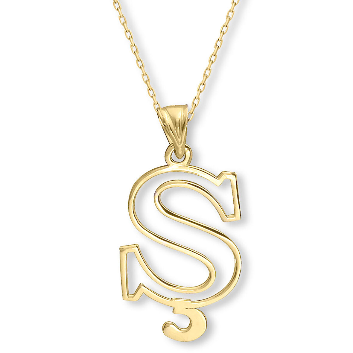 Altın Taşsız Ş Harfi Kolye (KLY0630)