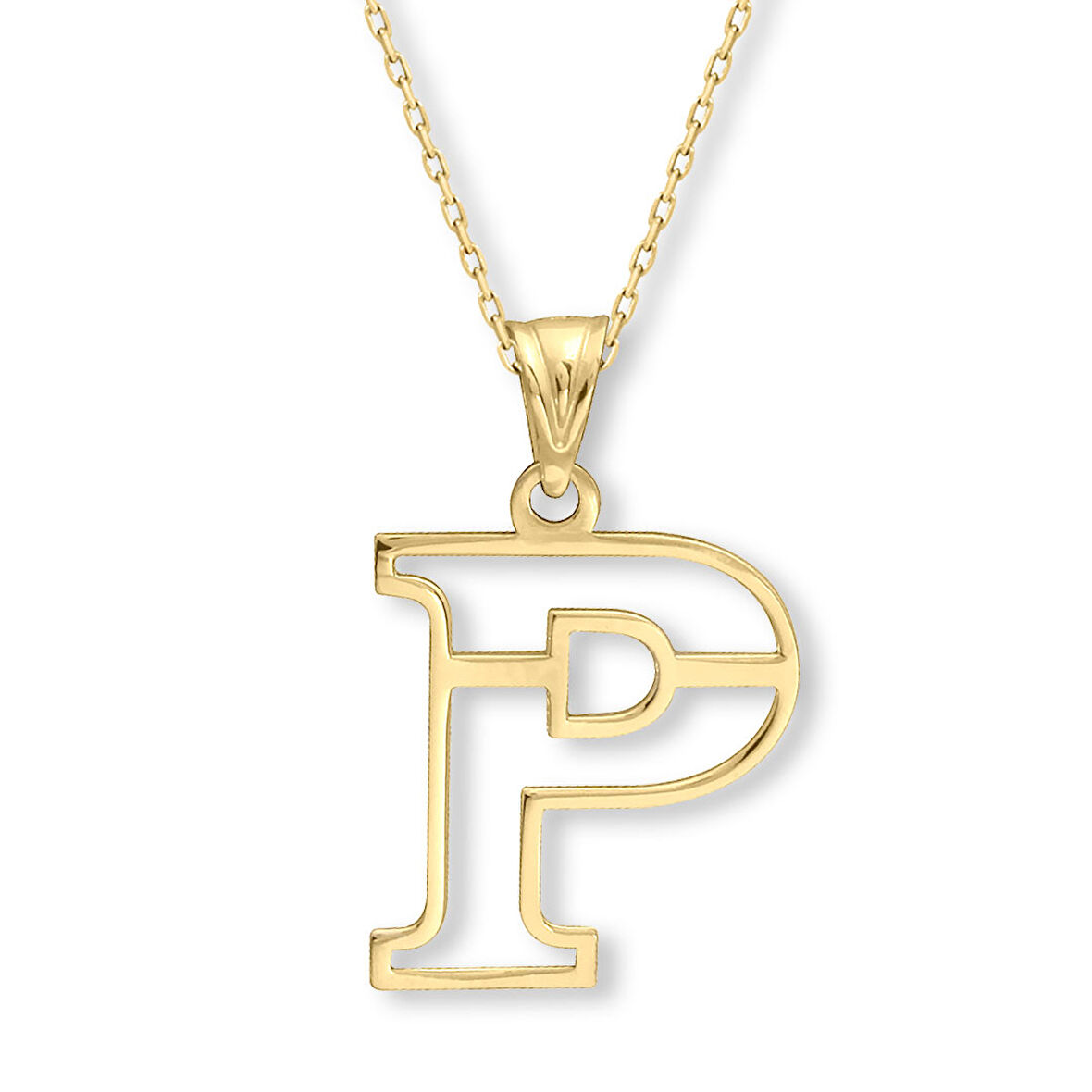 Altın Taşsız P Harfi Kolye (KLY0633)