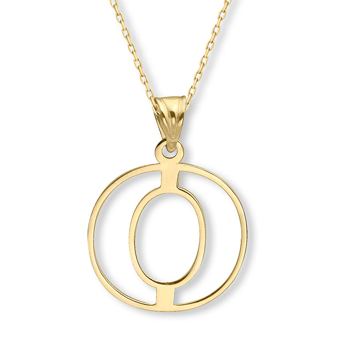 Altın Taşsız O Harfi Kolye (KLY0635)