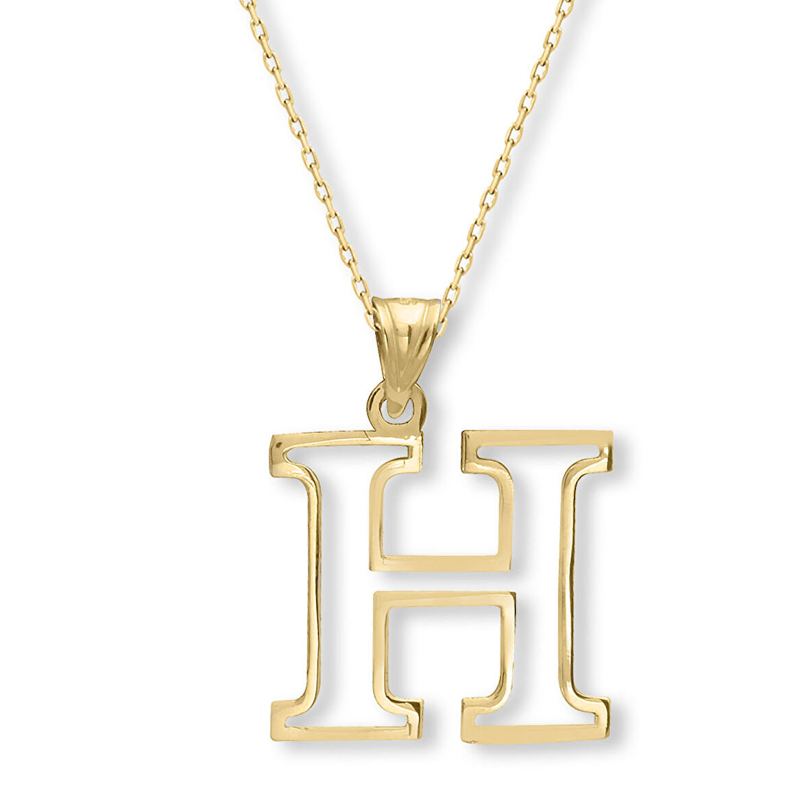 Altın Taşsız H Harfi Kolye (KLY0643)