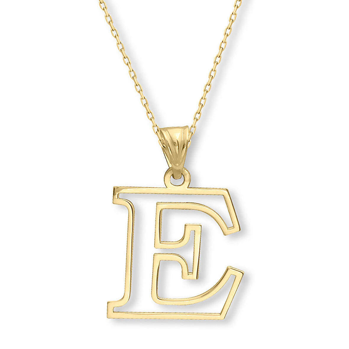 Altın Taşsız E Harfi Kolye (KLY0646)