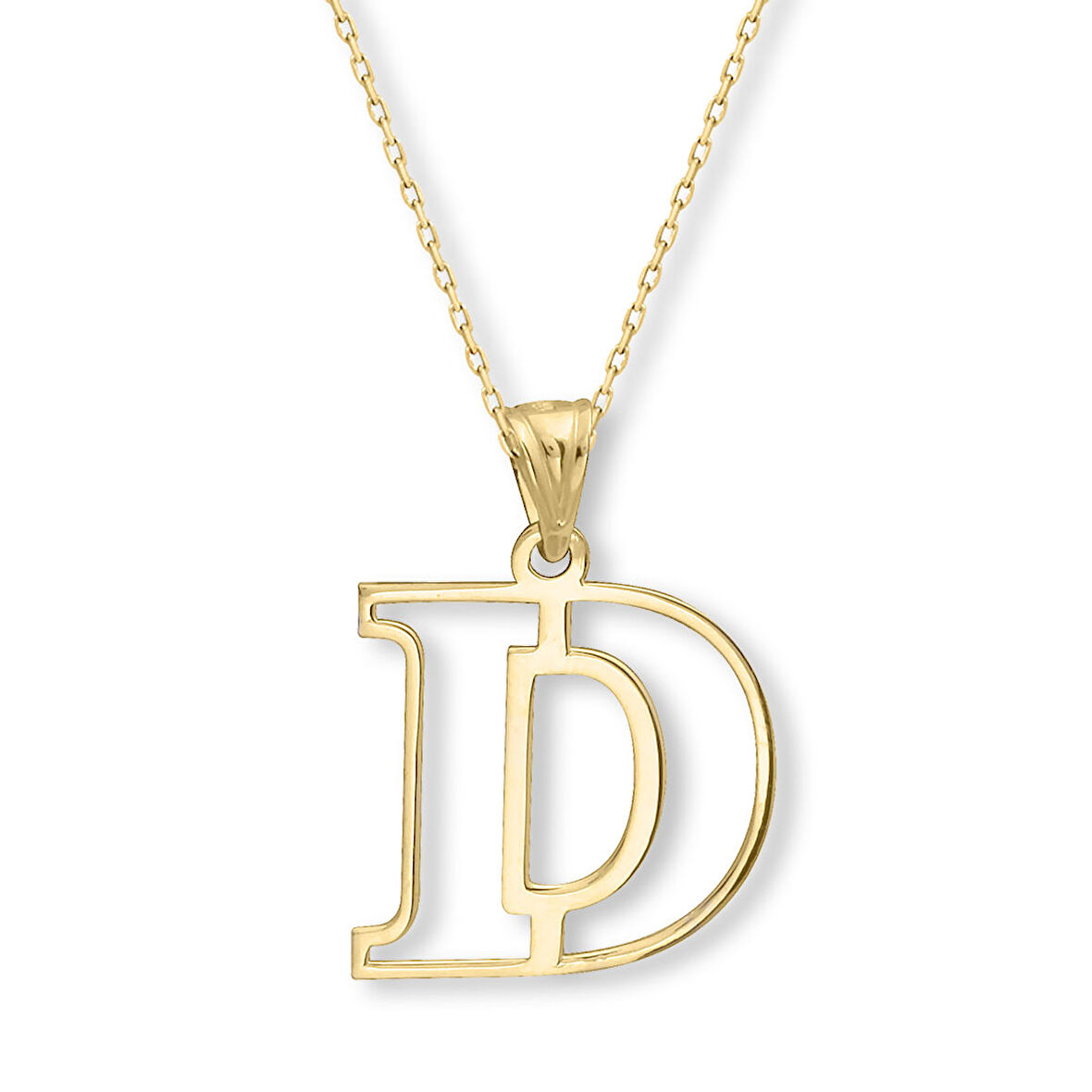 Altın Taşsız D Harfi Kolye (KLY0647)
