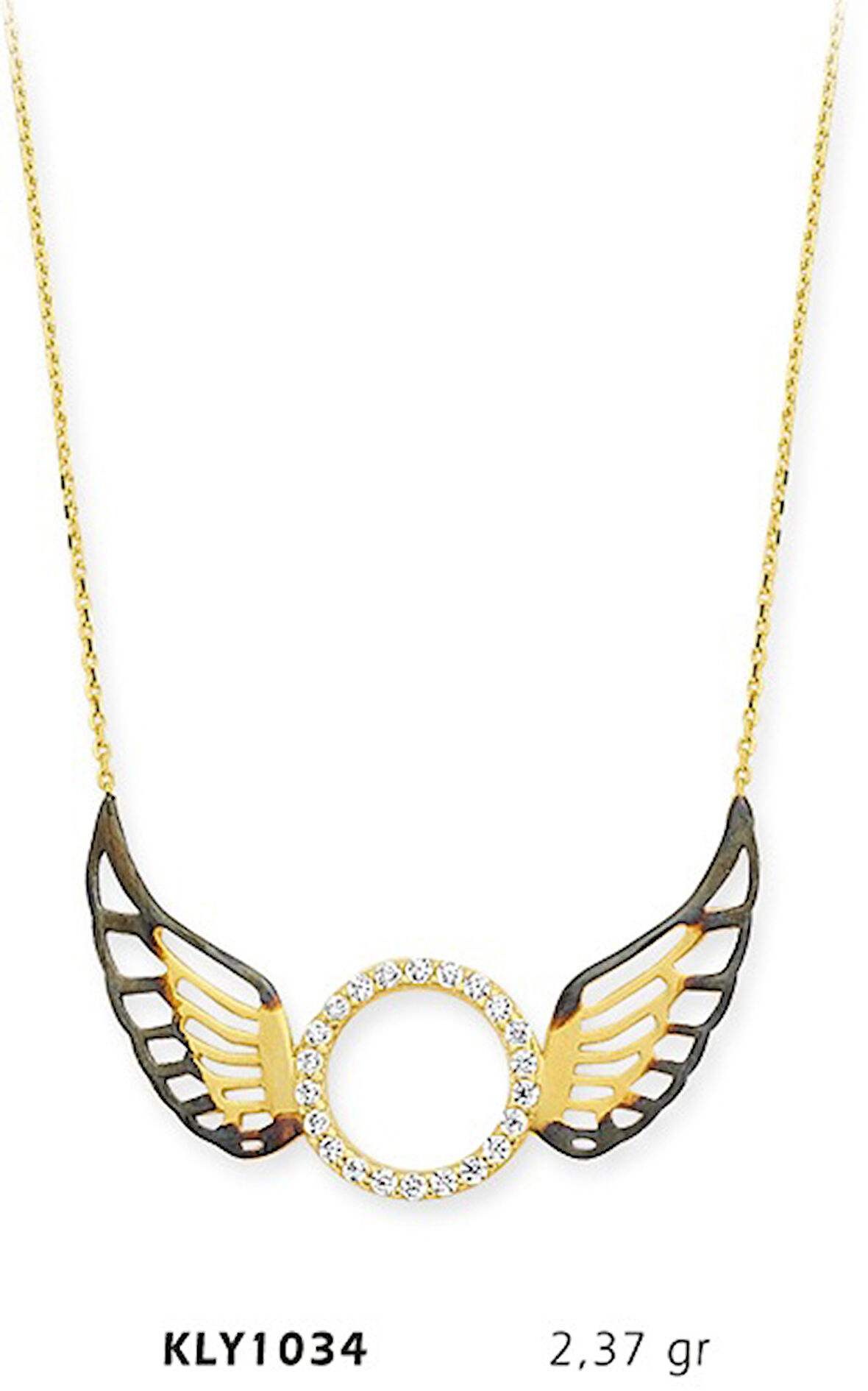 14 Ayar Altın Melek Kanadı Kolye KLY1034