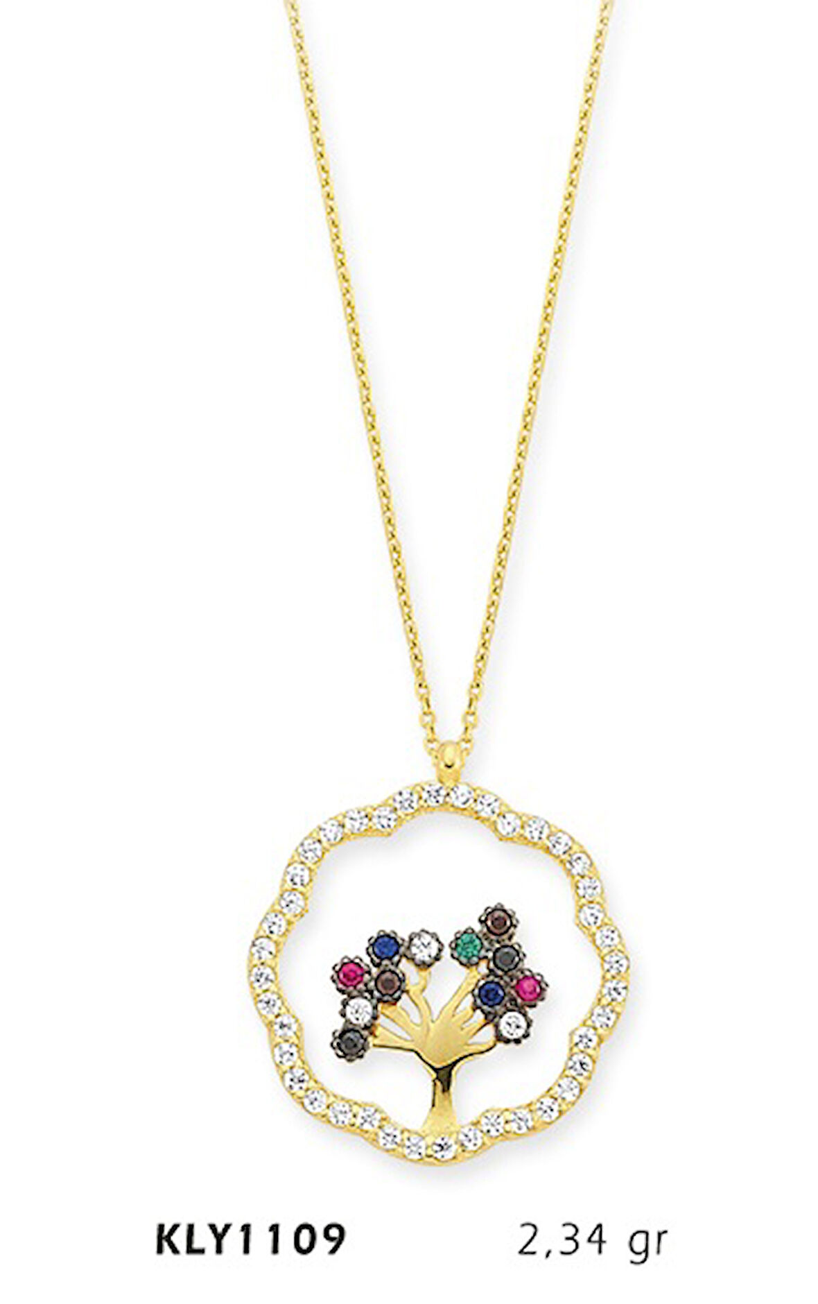 14 Ayar Altın Hayat Ağacı Kolye KLY1109