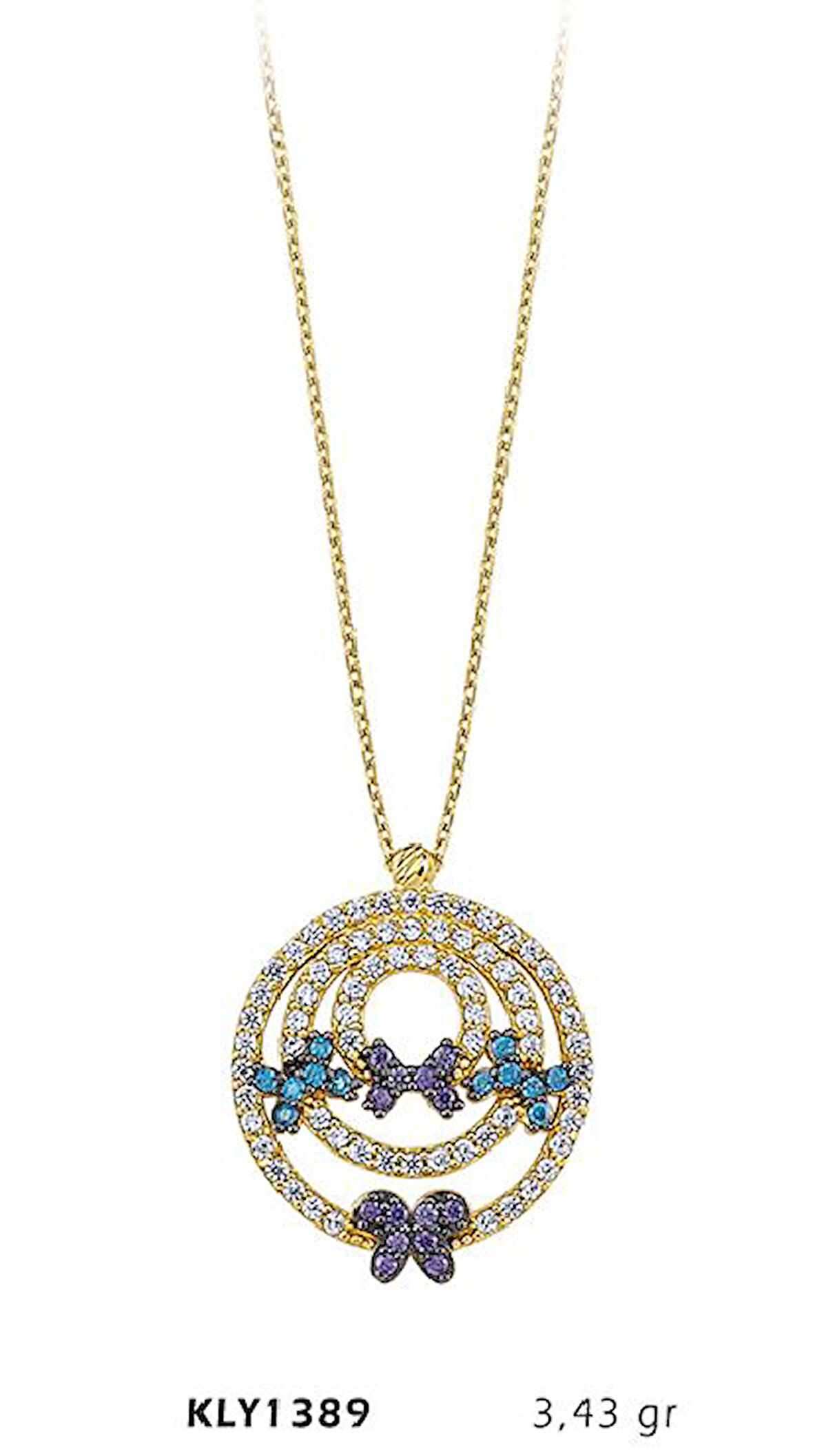 14 Ayar Altın Kelebek Kolye KLY1389