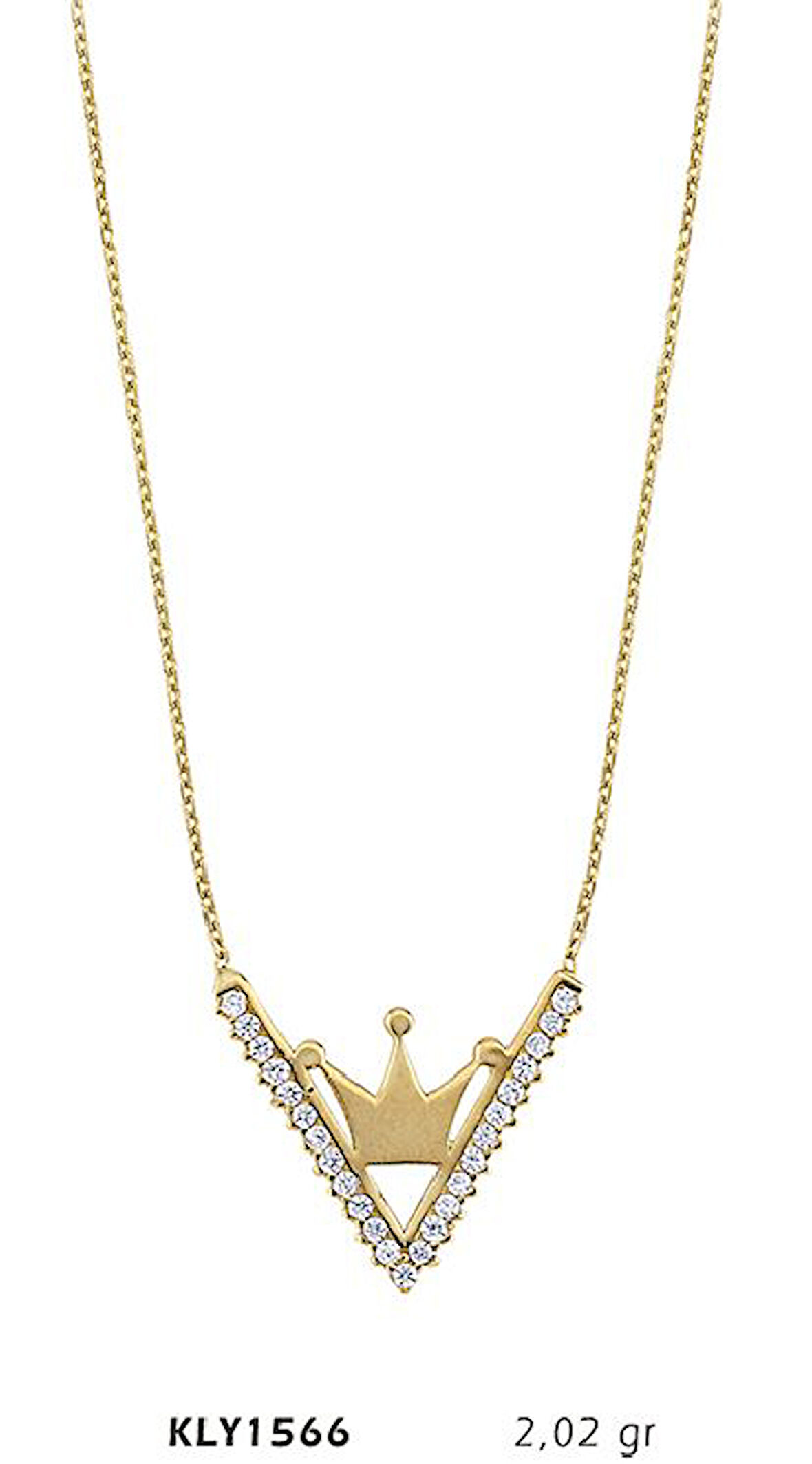 14 Ayar Altın Kral Tacı Kolye KLY1566