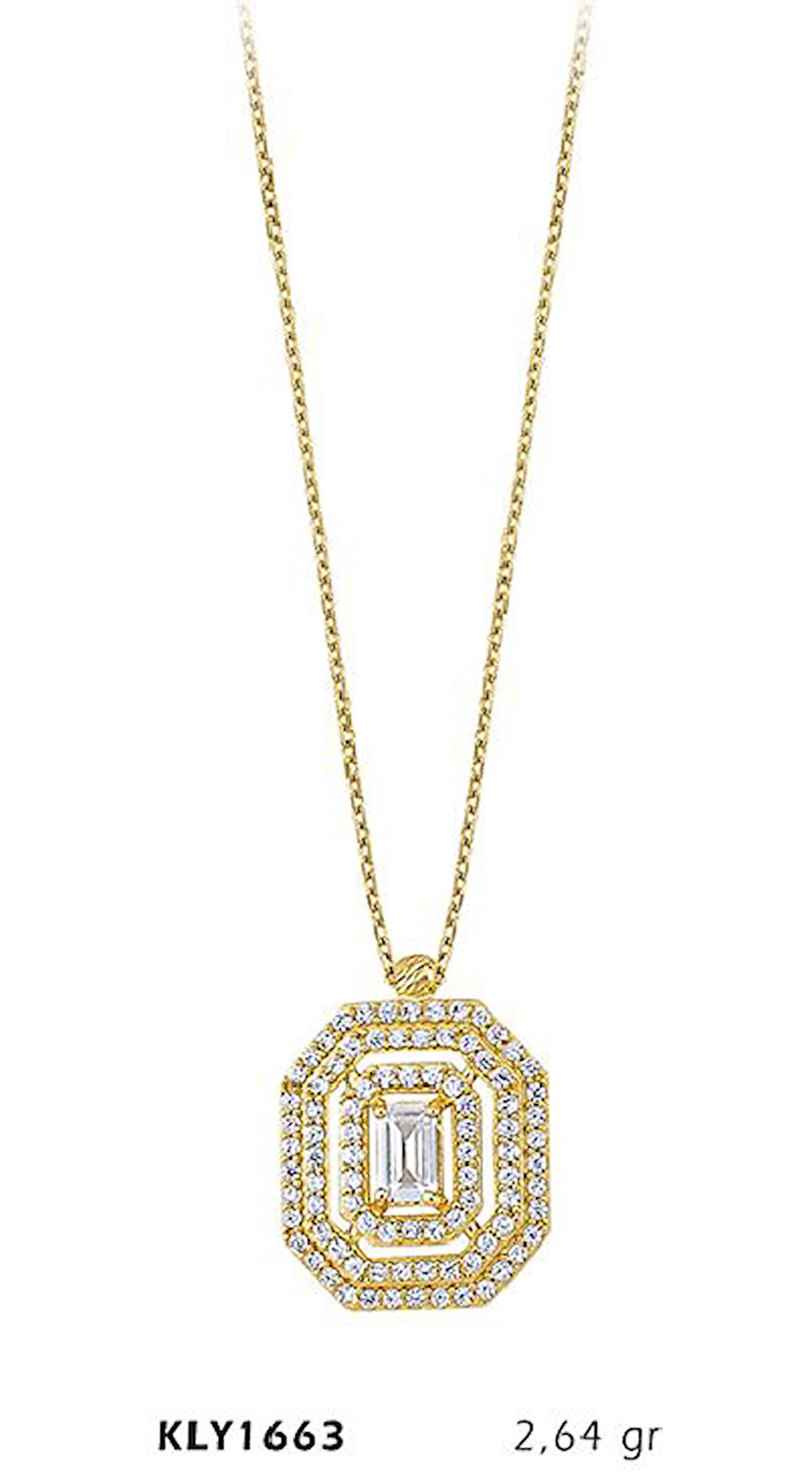 14 Ayar Altın Baget Model Kolye KLY1663