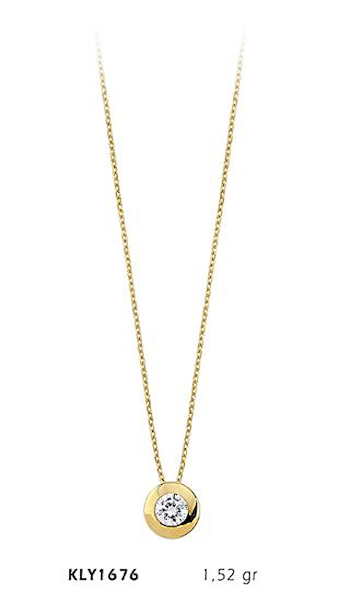 Harem Altın 14 Ayar Altın Tektaş Kolye KLY1676