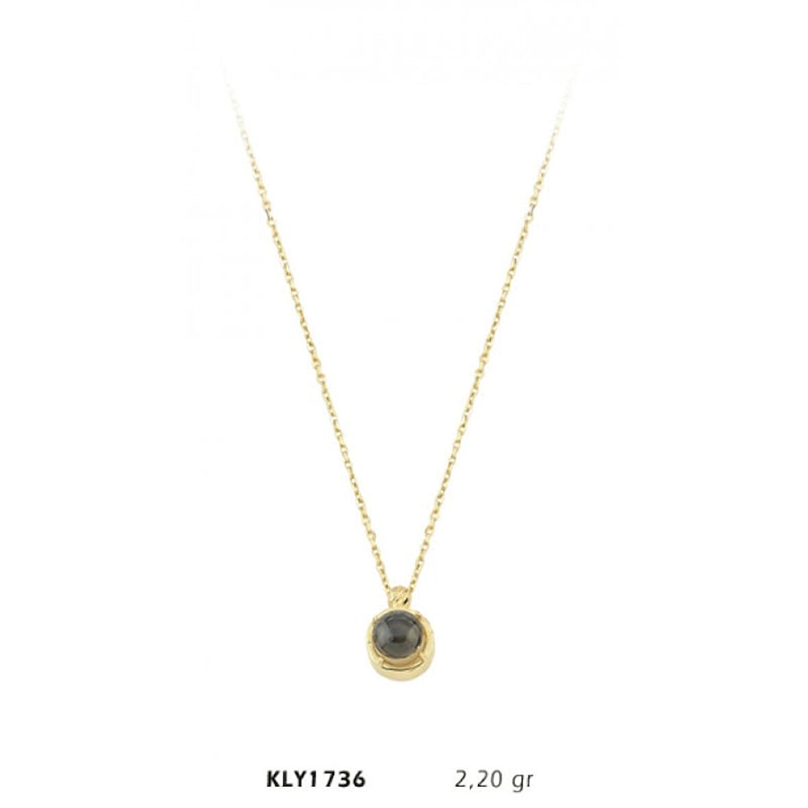 14 Ayar Siyah Boncuklu Altın Kolye KLY1736