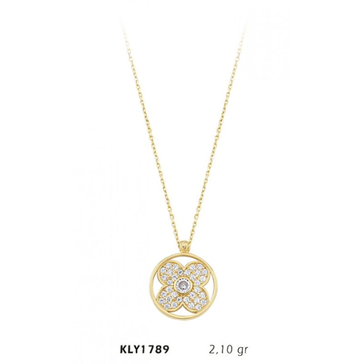 14 Ayar Altın Çiçek Kolye KLY1789
