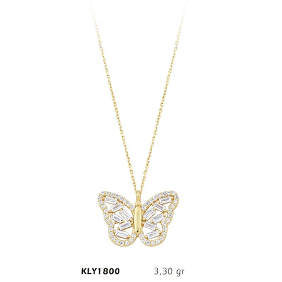 14 Ayar Altın Kelebek Kolye KLY1800