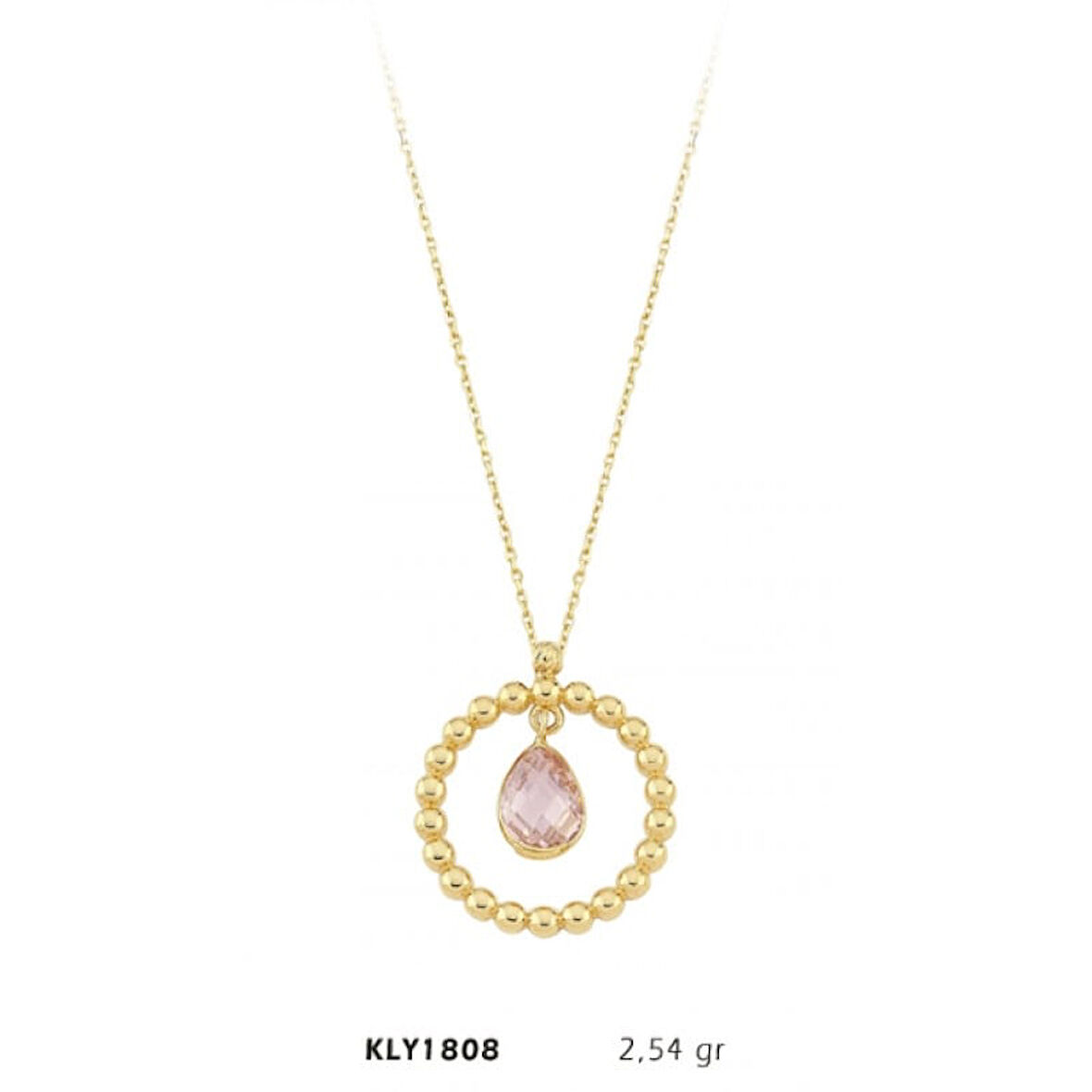 14 Ayar Altın Taşlı Kolye KLY1808