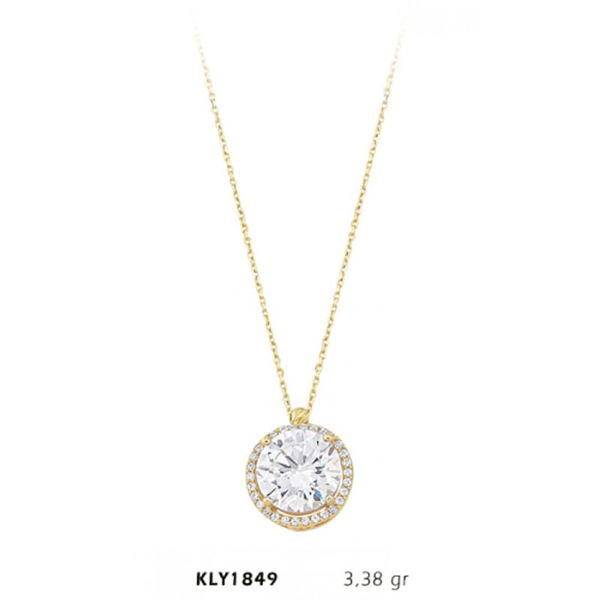 14 Ayar Altın Tektaş Kolye KLY1849