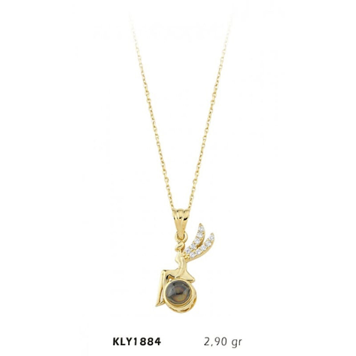 14 Ayar Altın Seni Seviyorum Melek Kolye KLY1884
