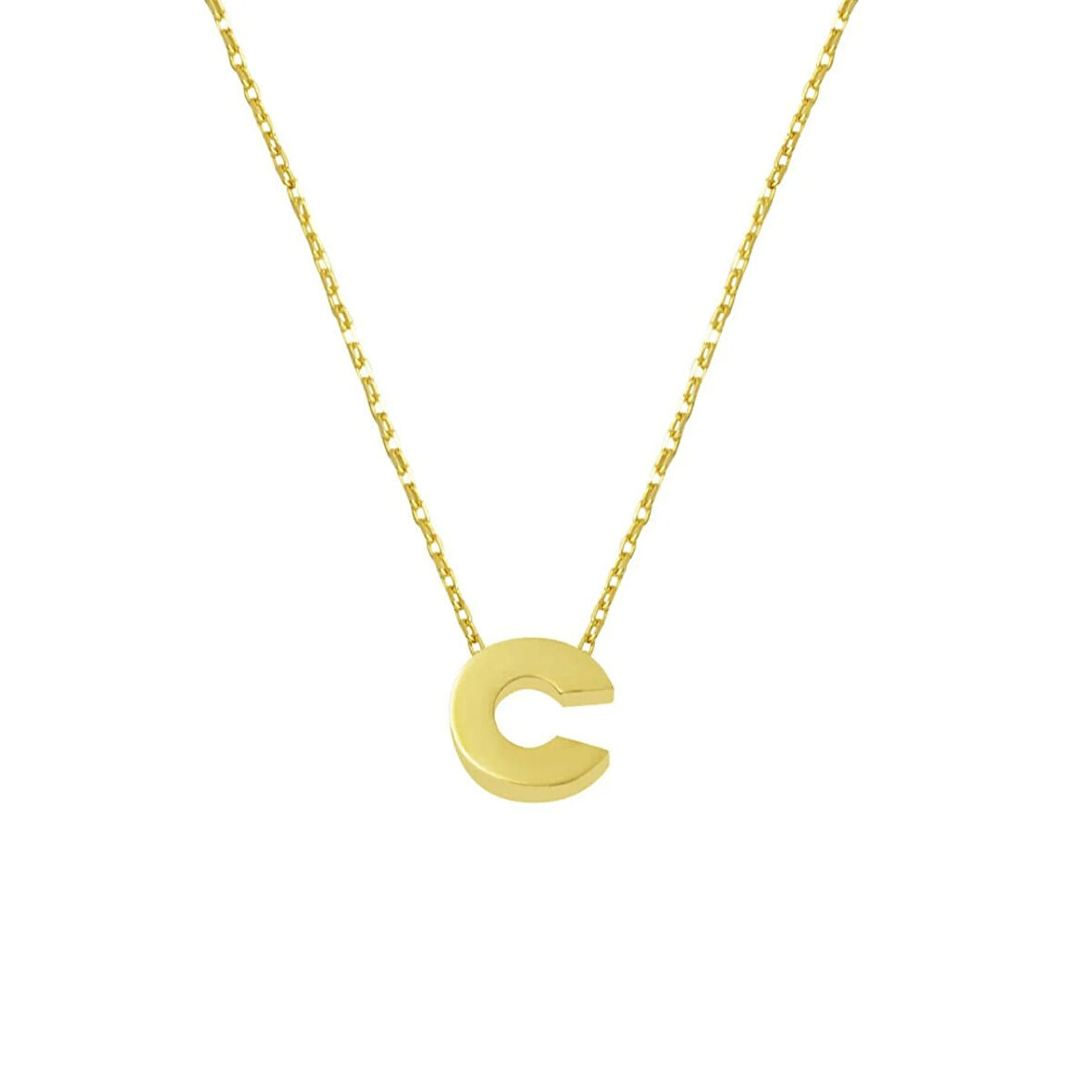 C Harfi 14 Ayar Minimal Kolye KLY2014