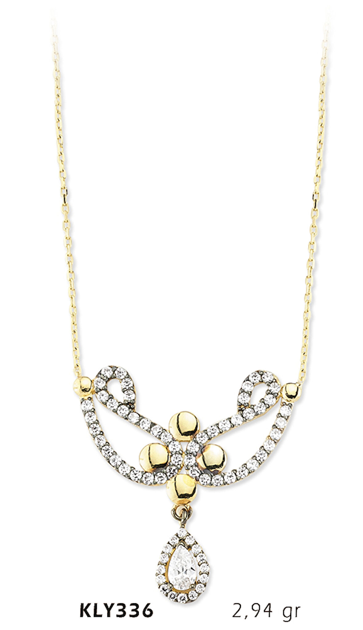 14 Ayar Altın Fantezi Taşlı Kolye KLY336