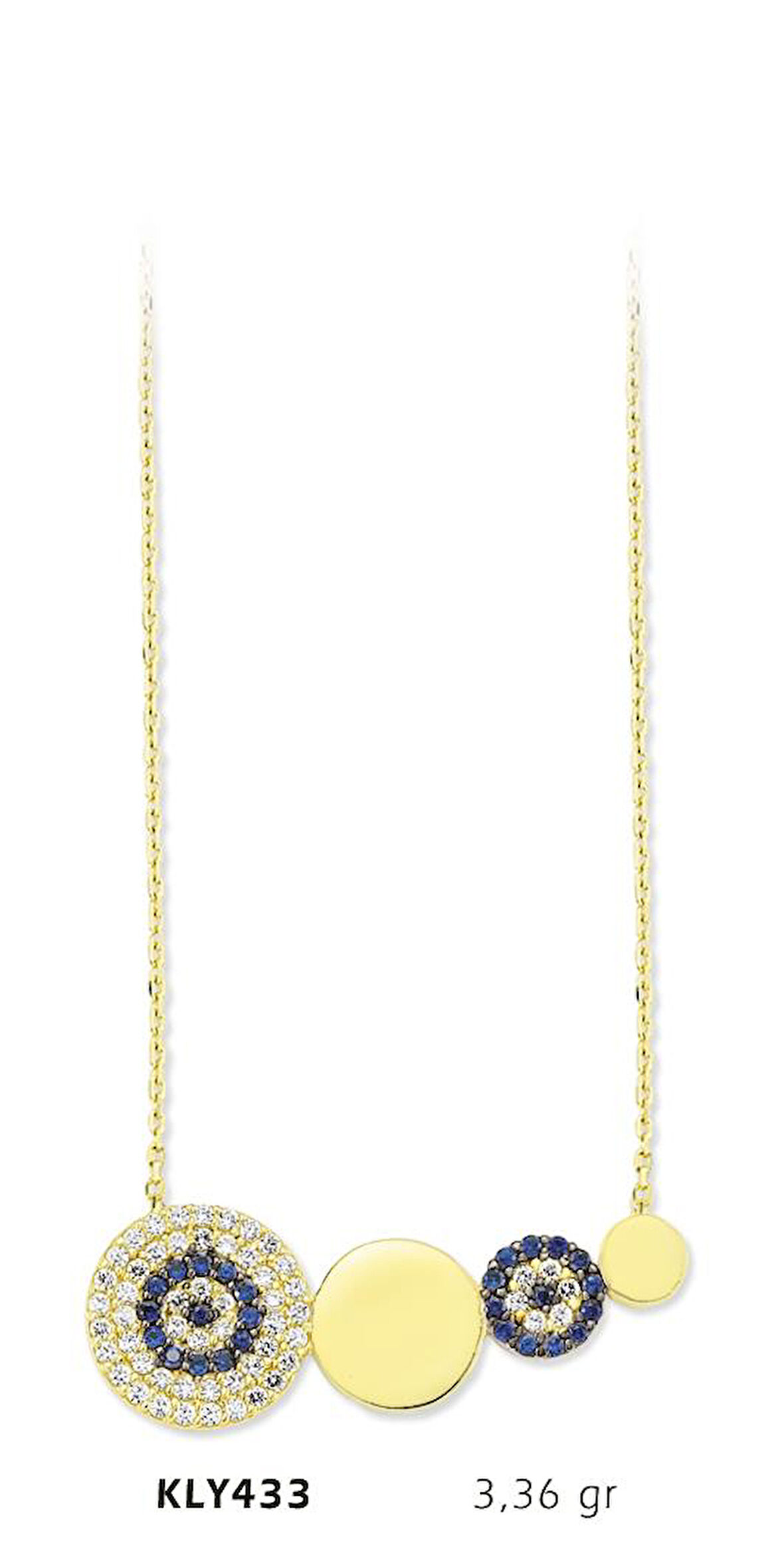 Harem Altın 14 Ayar Altın Nazar Boncuğu Kolye KLY433