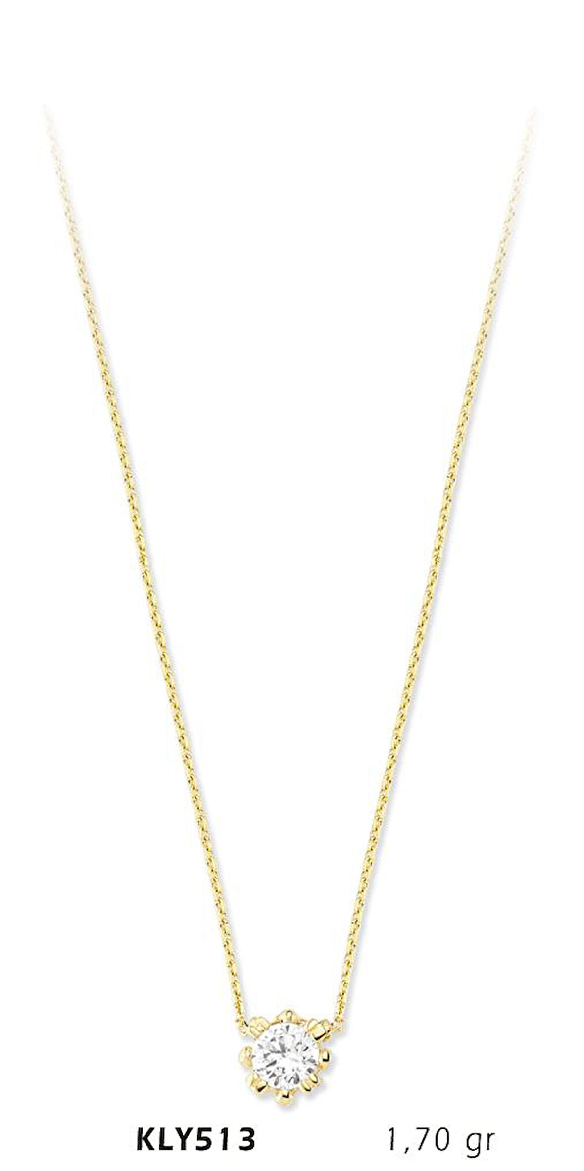 Harem Altın 14 Ayar Altın Tektaş Kolye KLY513