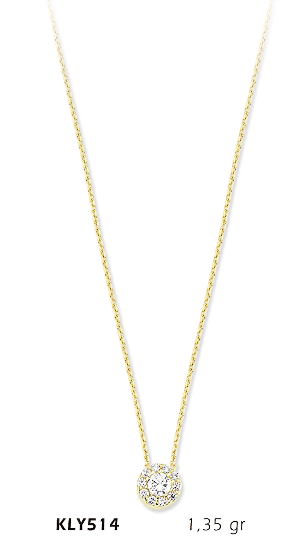 14 Ayar Altın Top Kolye KLY514