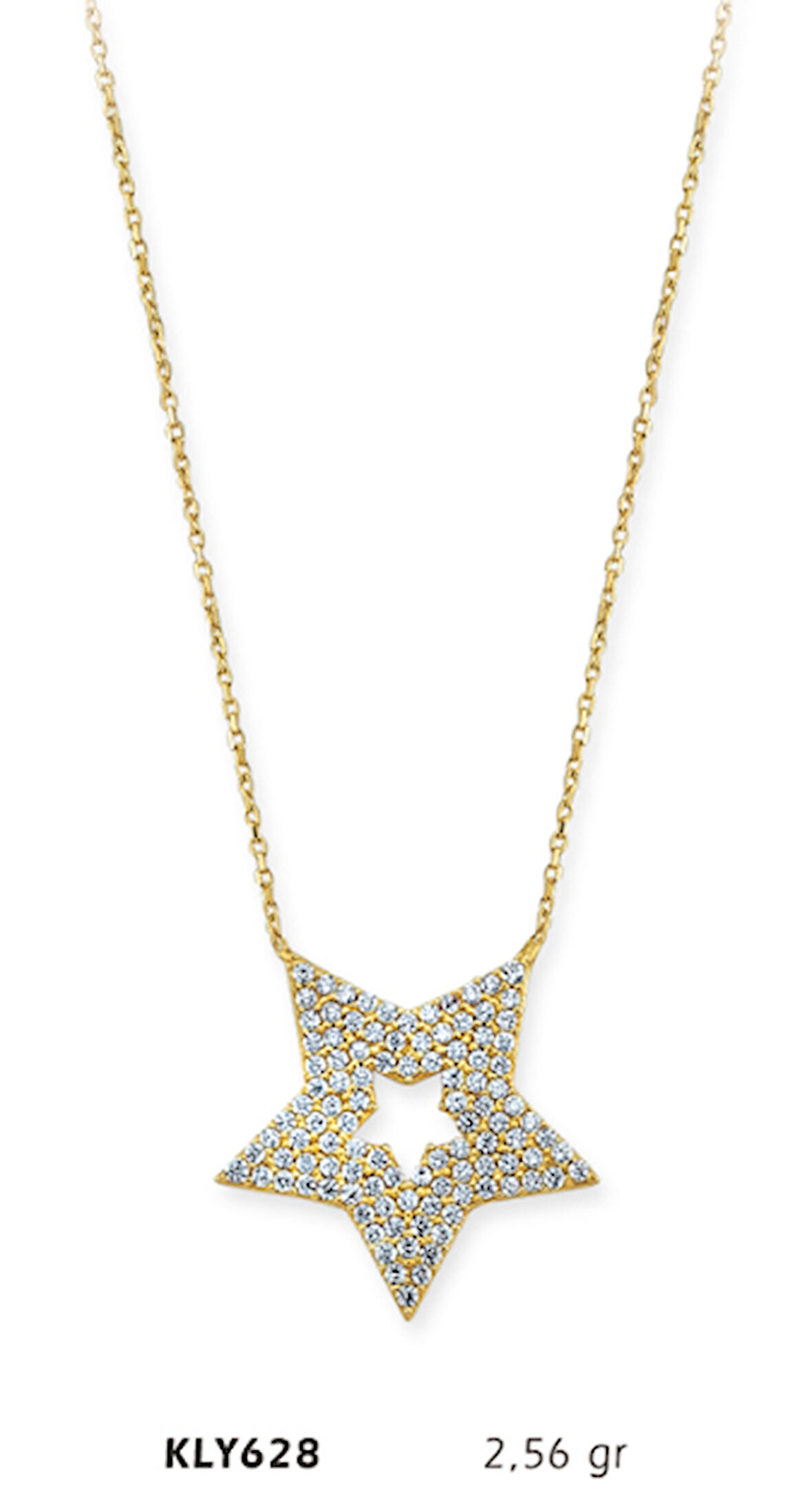 14 Ayar Altın Yıldız Kolye KLY628