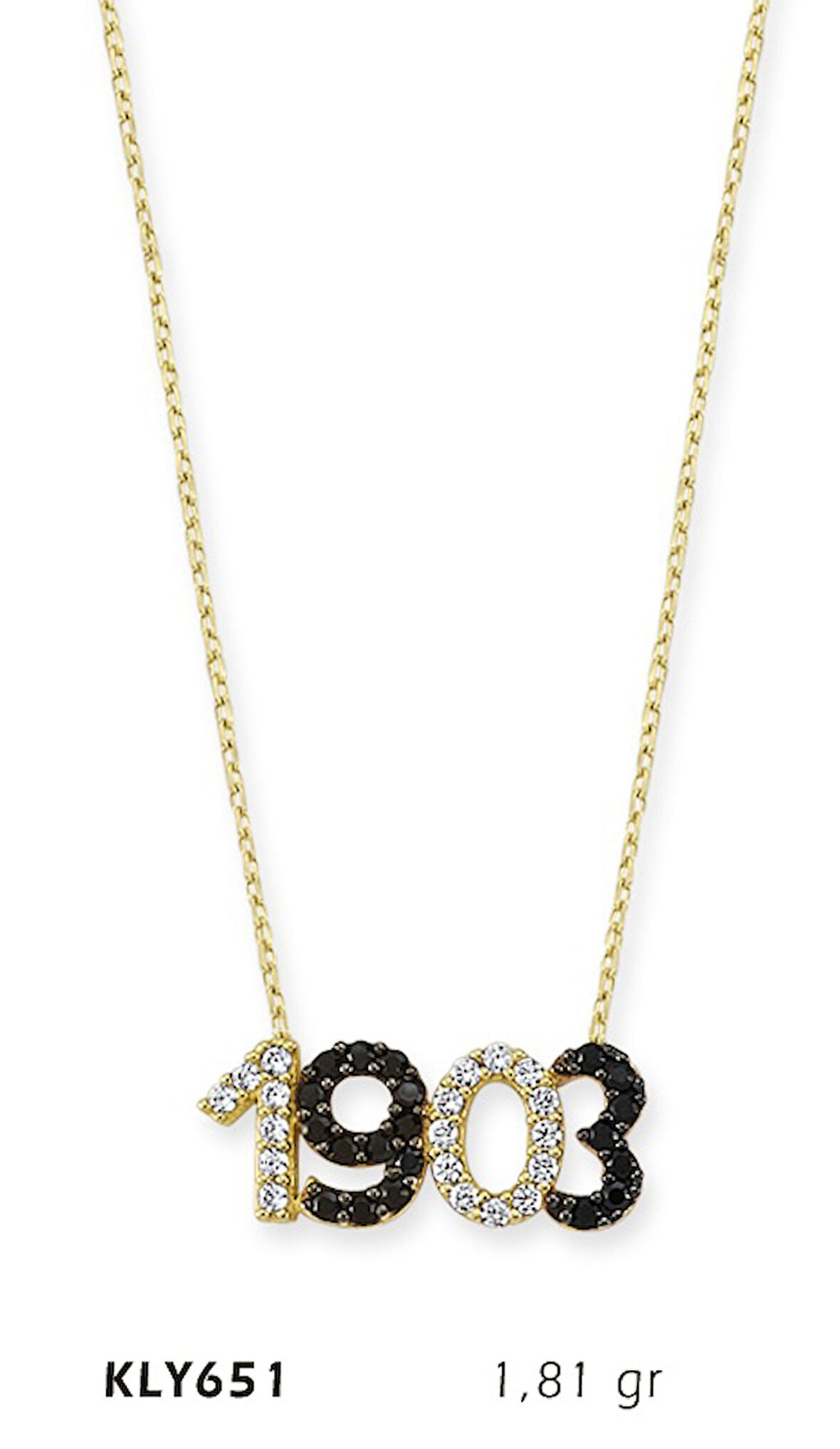 14 Ayar Altın 1903 Yazılı Kolye KLY651