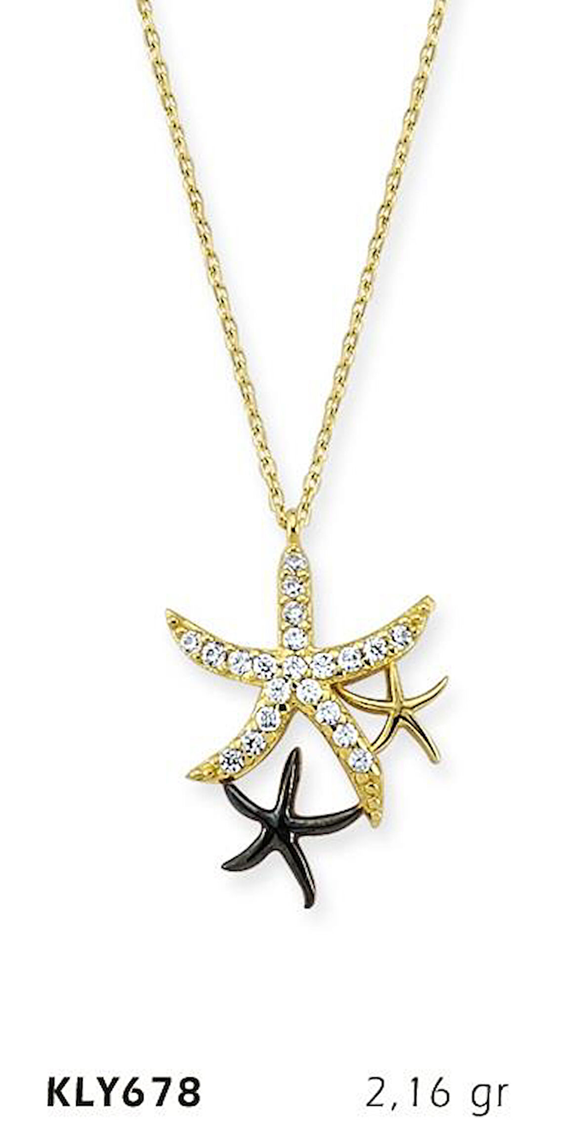 14 Ayar Altın Deniz Yıldızı Kolye KLY678