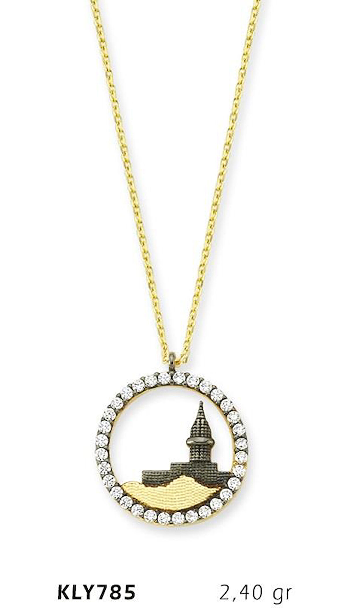 14 Ayar Altın Saray Motif Kolye KLY785