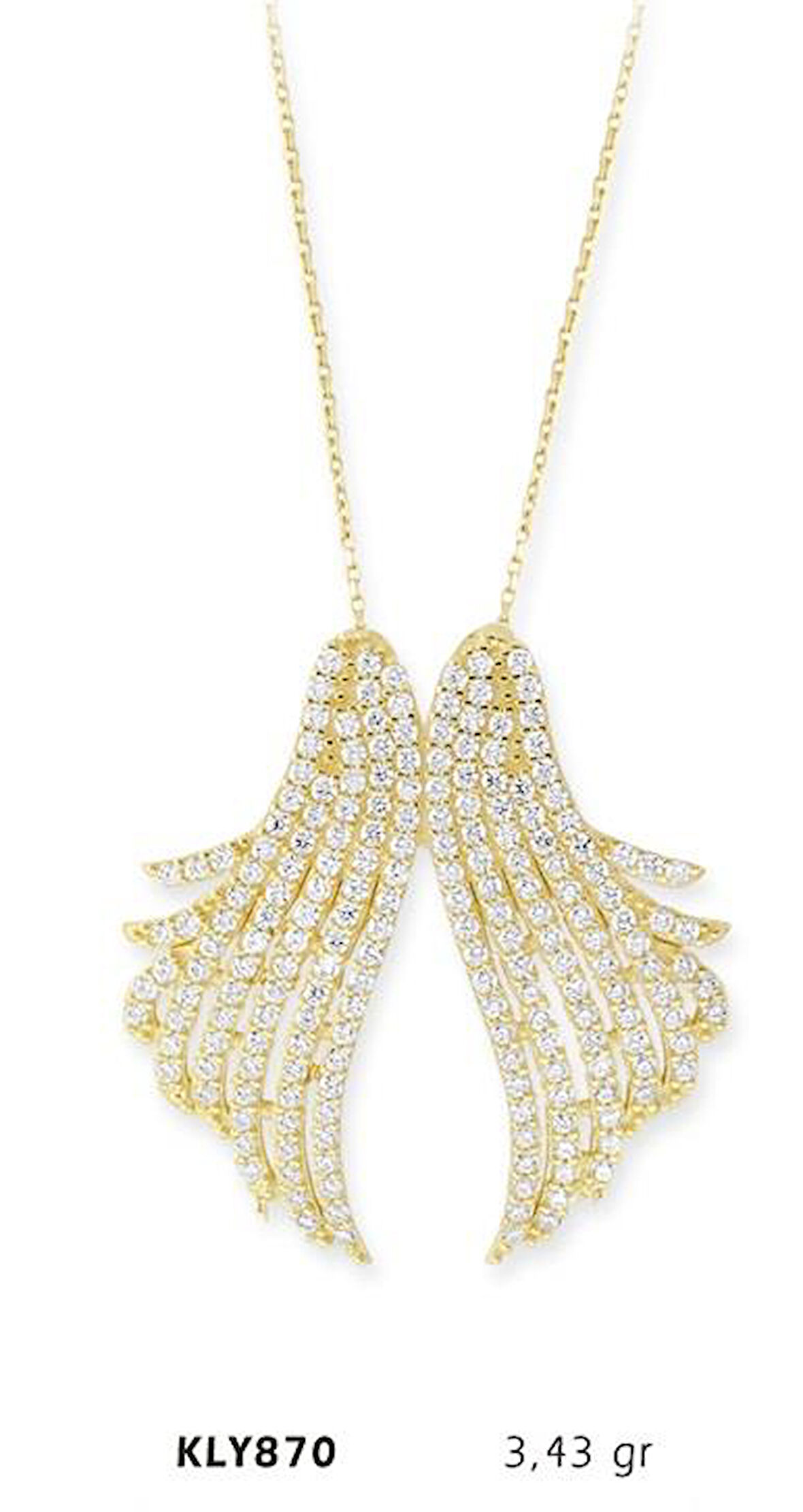 Harem Altın 14 Ayar Altın Melek Kanadı Kolye KLY870