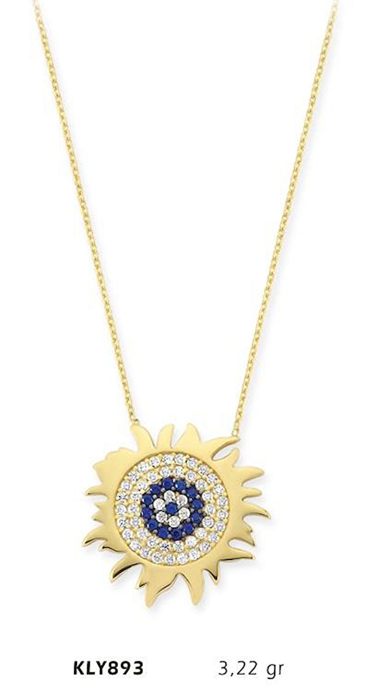 14 Ayar Altın Güneş Kolye KLY893