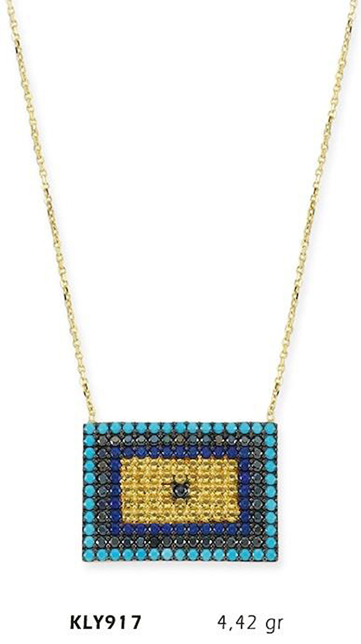 14 Ayar Altın Nazar Boncuğu Kolye KLY917