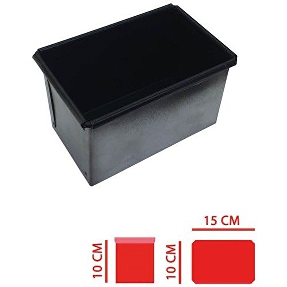 Kapaksız Baton Ekmek Kalıbı 10x10x15 cm