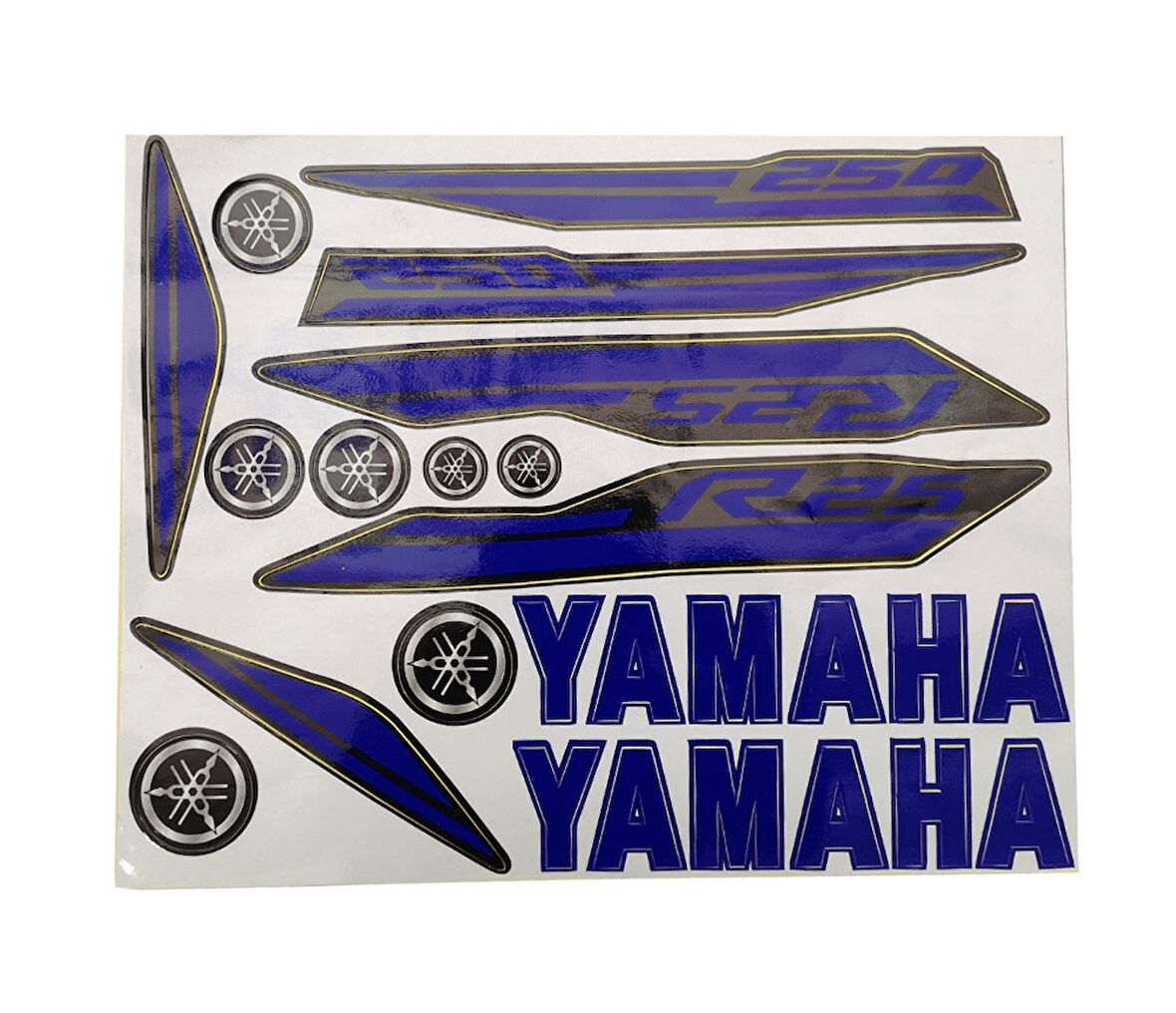 Yamaha YZF R25 Sticker Seti Mavi Siyah