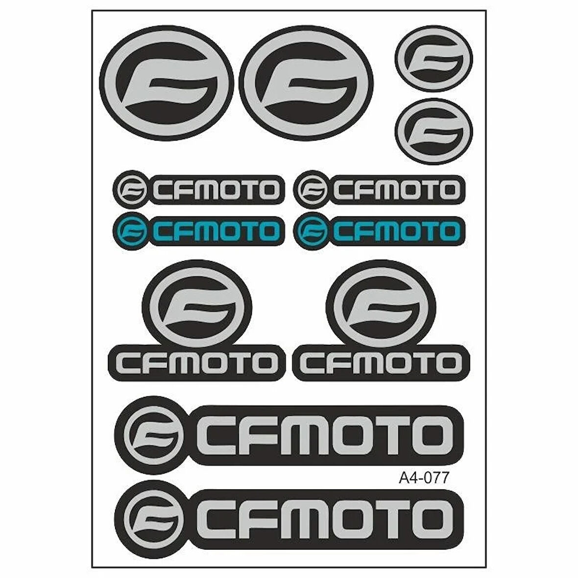 CF Moto Sticker Seti Gri