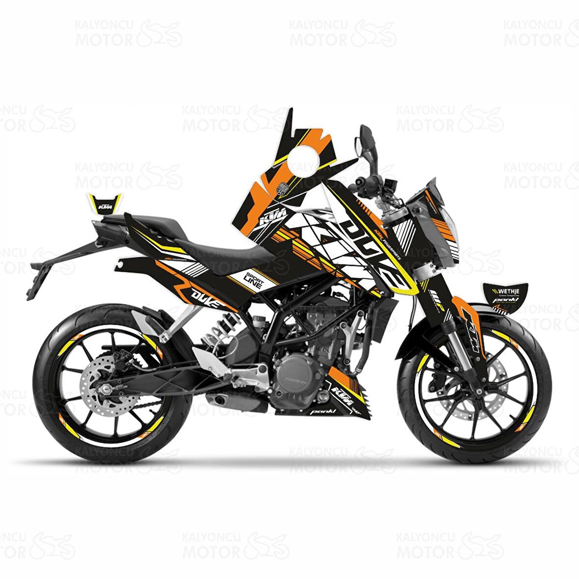 KTM Duke 125 Sport Line Sticker Set Yellow