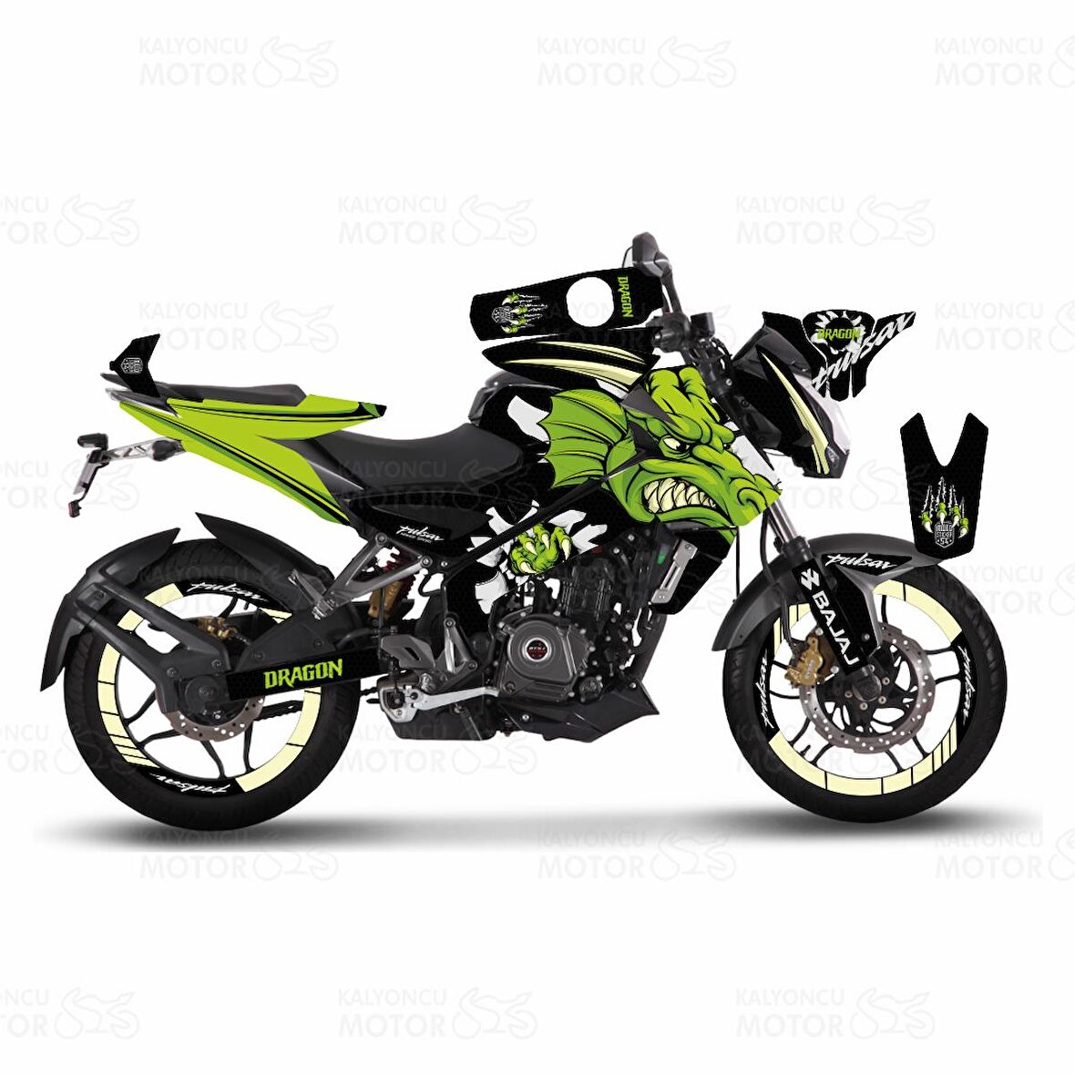 Bajaj Pulsar 200 NS Green Dragon Sticker Set