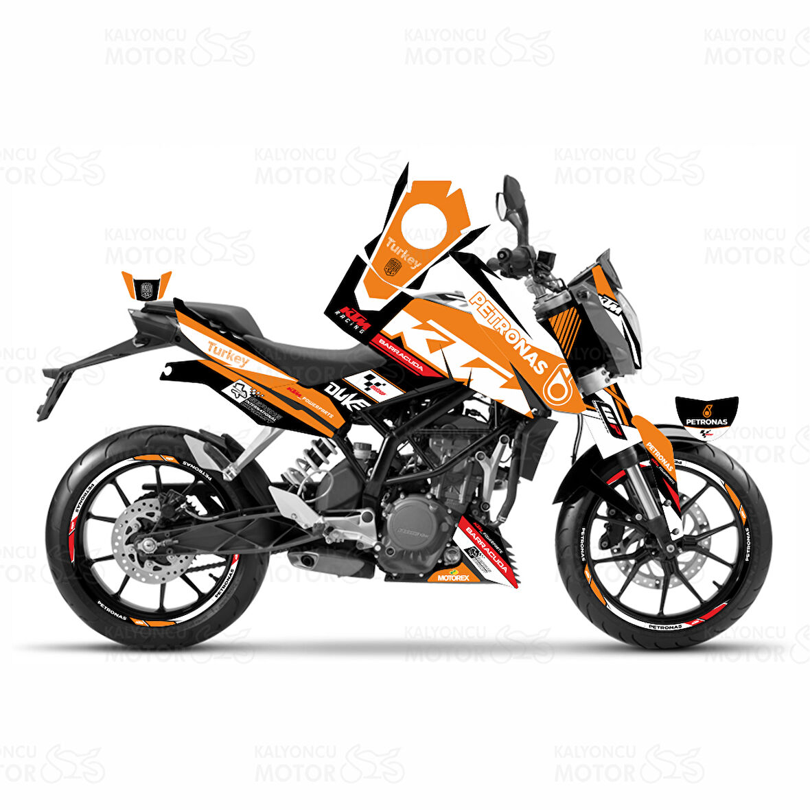 KTM Duke 250 Petronas Design Turuncu Sticker Set