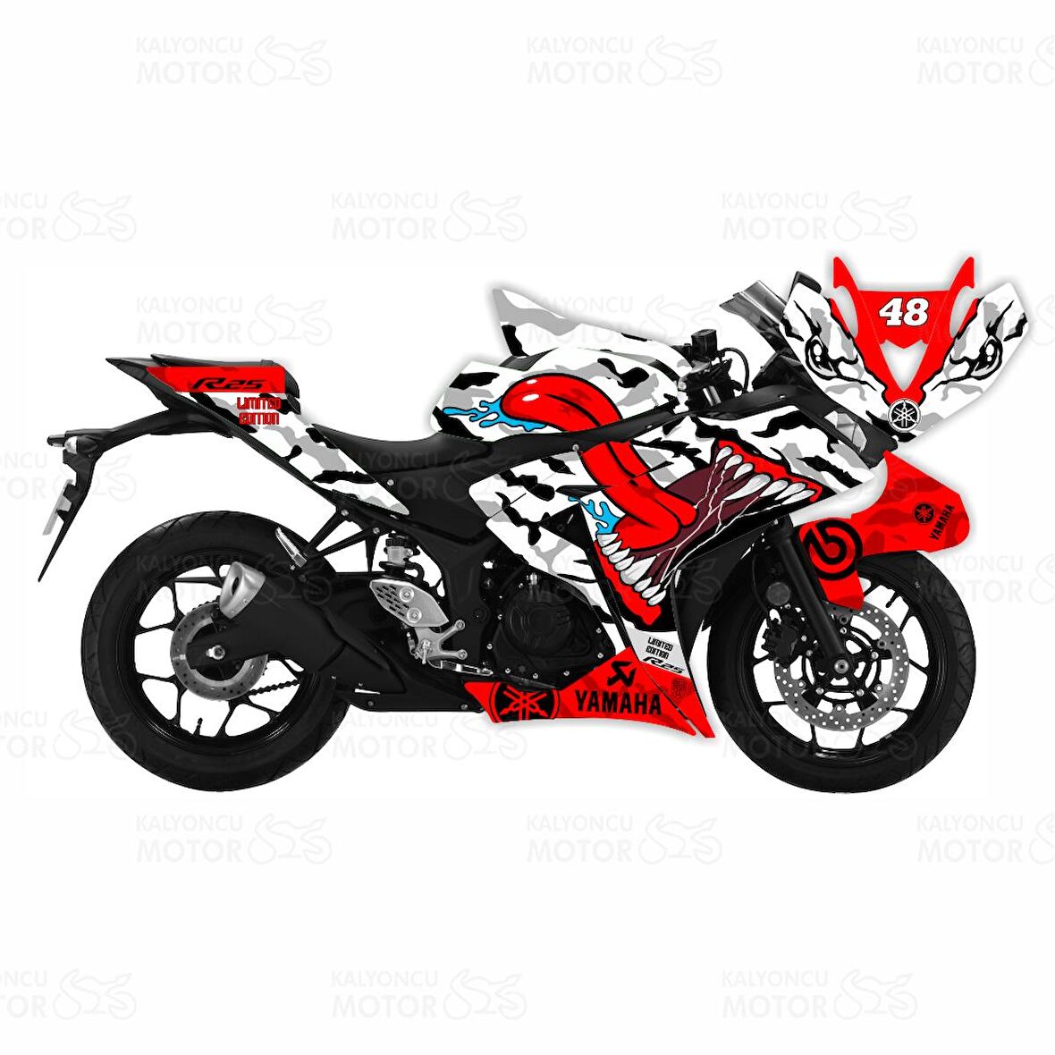 Yamaha R25 Asphalt Monster Design Beyaz 48