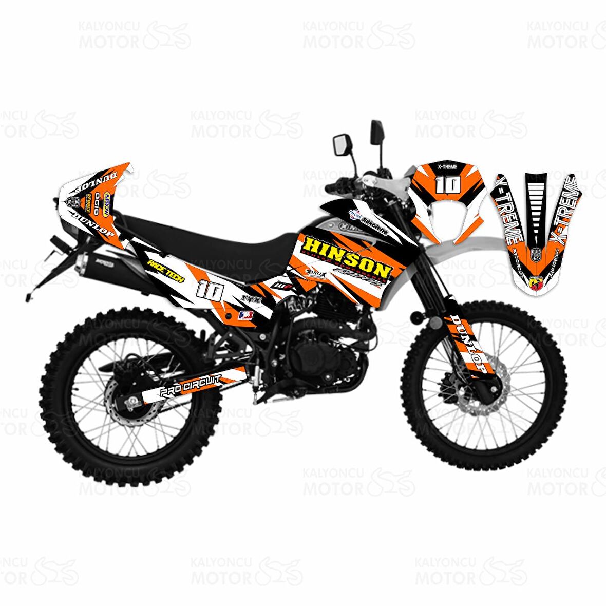 Mondial X-Treme Max 150 Hinson Design Turuncu Sticker Set