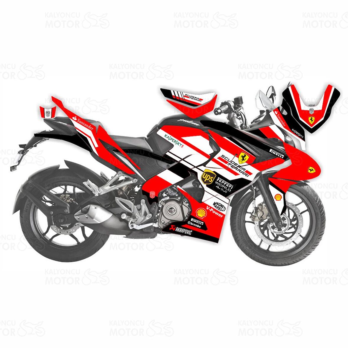 Bajaj Pulsar RS200 Ferrari Design Sticker Set